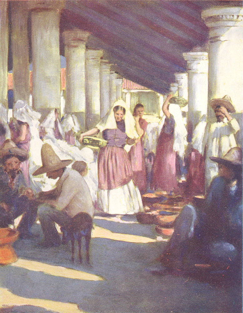 MEXICO. Tehuantepec, Mexico 1920 old antique vintage print picture